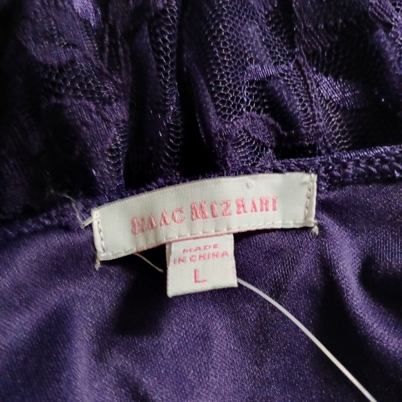 Isaac Mizrahi Lace Womens Top Size L Color Purple - Picture 8 of 10